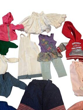 Vintage Teddy Bear Doll Clothes Lot Mixed Outfits Sweaters Hoodies Dresses Pants